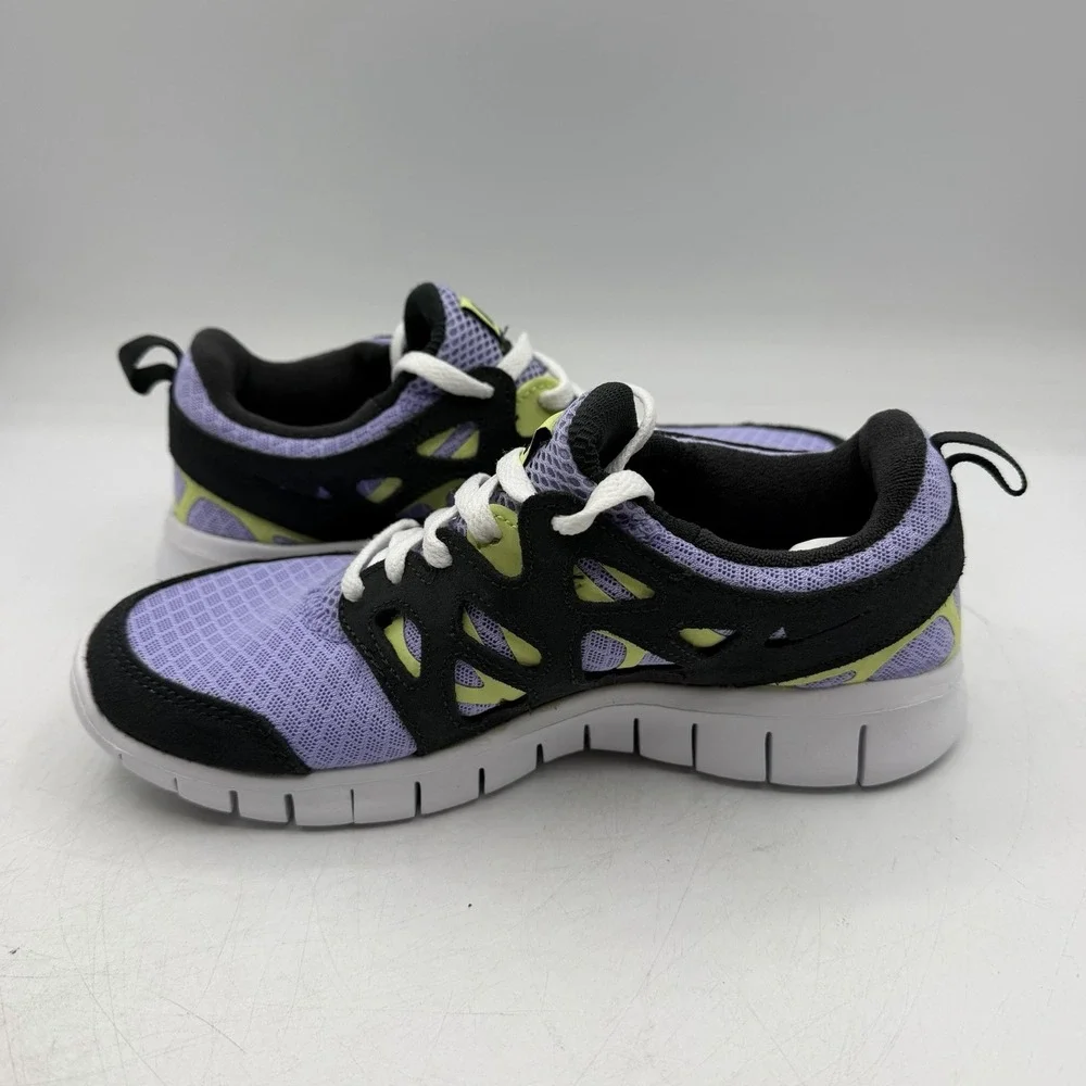 Nike Free Run 2 GS Shoes Size Kids 4.5 Y Womens 6 Purple Pulse Light Lemon Twist